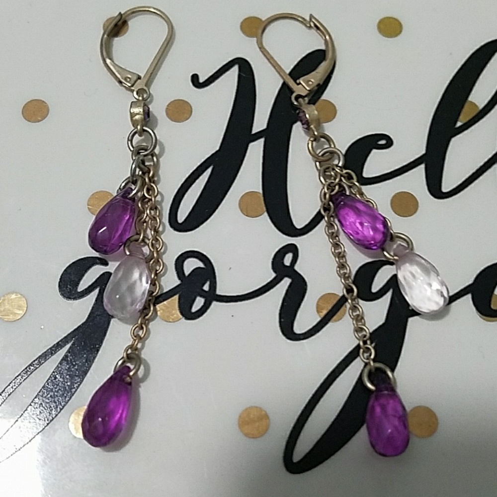 Purple gem earrings